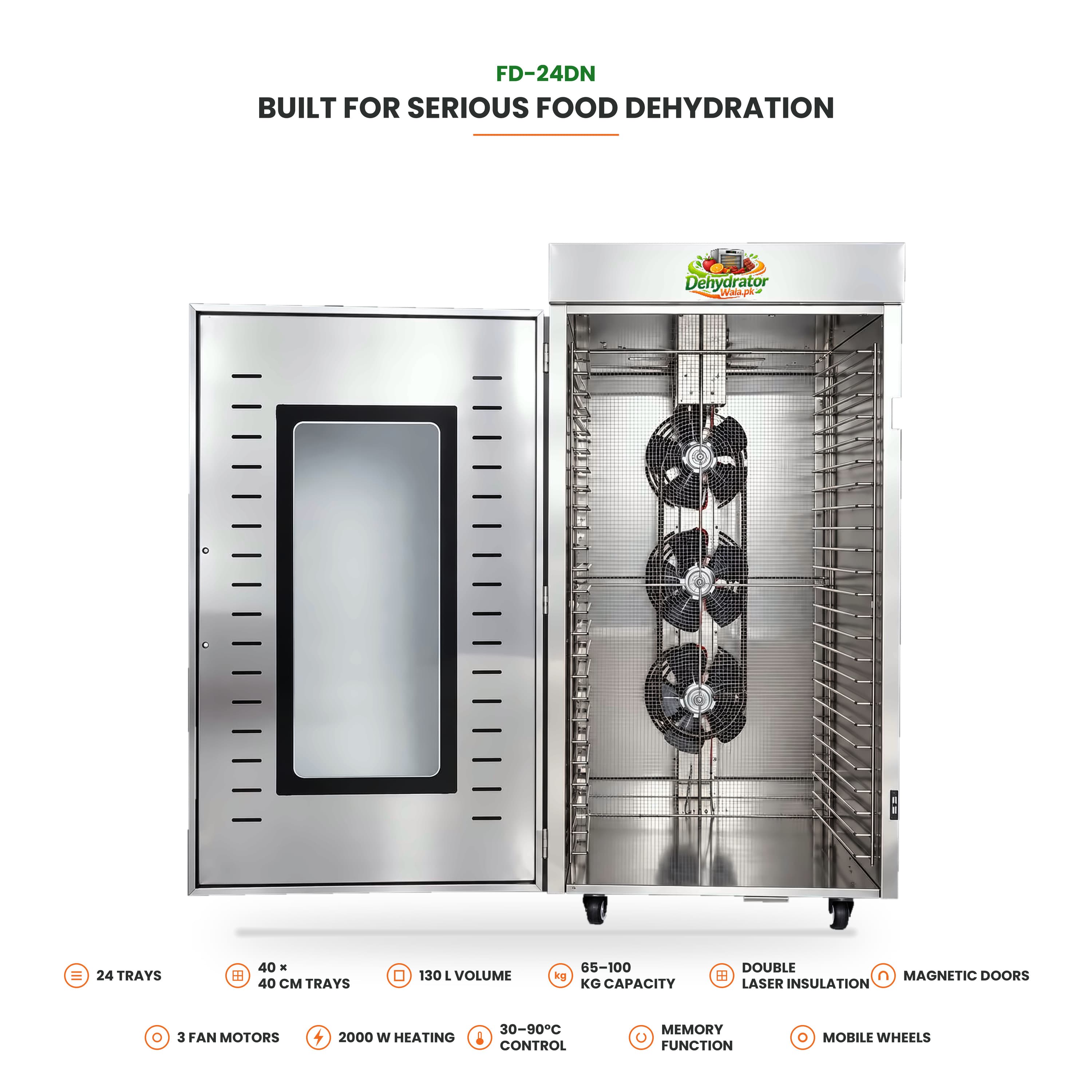 24 Trays Dehydratior Machine dobule layer insulated heavy duty machine in pakistan